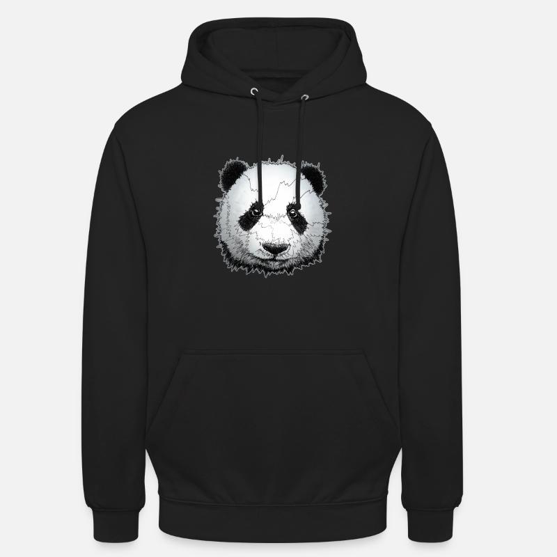 Panda - cooler Pandabär - einzigartiges Design - Unisex Hoodie - Schwarz