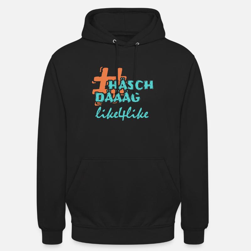 like4like - Sweat-shirt à capuche unisexe - noir