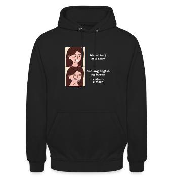 Conception d’examen pour les jeunes fiers Pinoys - Sweat-shirt à capuche unisexe - noir - Devant - Alina (178cm) & Michal (187cm)