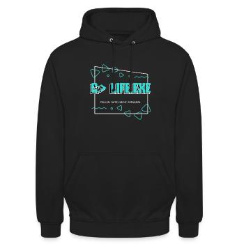 Computer Science - C:> Life.exe - Error Gift - Unisex Hoodie - black - Front - Alina (178cm) & Michal (187cm)