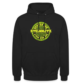 Emploi tailleur de pierre - Sweat-shirt à capuche unisexe - noir - Devant - Alina (178cm) & Michal (187cm)