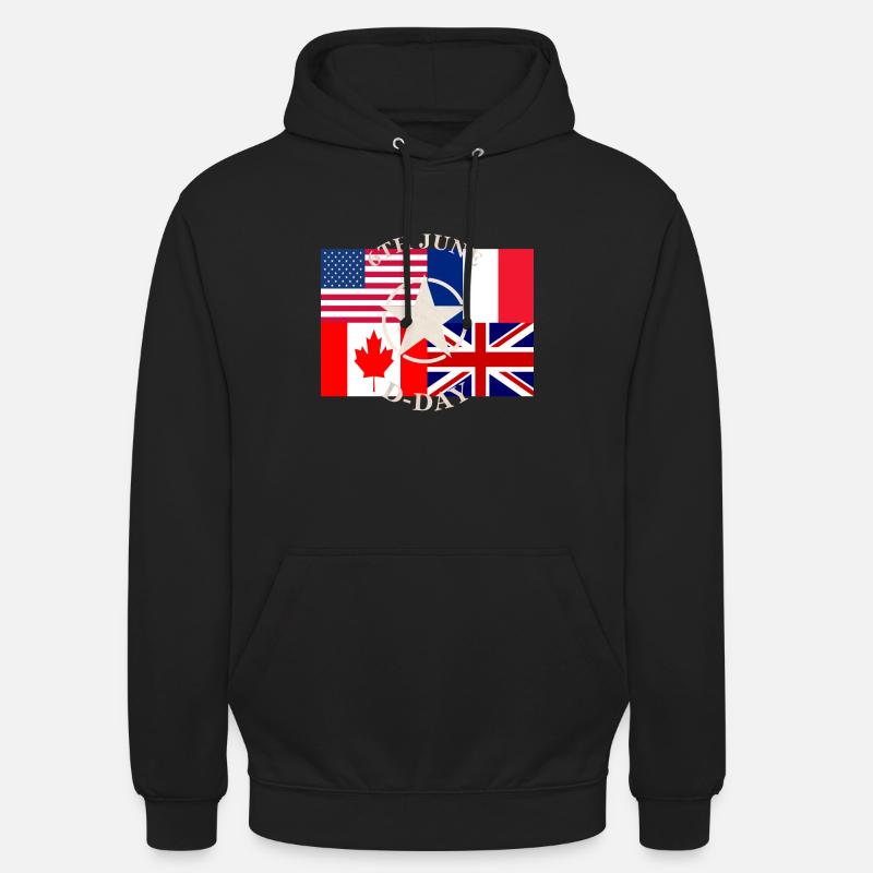 6th june D-day - Sweat-shirt à capuche unisexe - noir