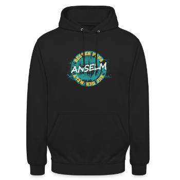 Fête des pères Anselme - Sweat-shirt à capuche unisexe - noir - Devant - Alina (178cm) & Michal (187cm)