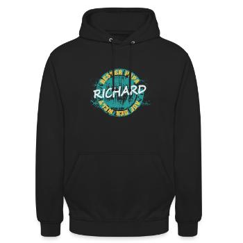Vatertag Richard - Unisex Hoodie - Schwarz - Vorne - Alina (178cm) & Michal (187cm)