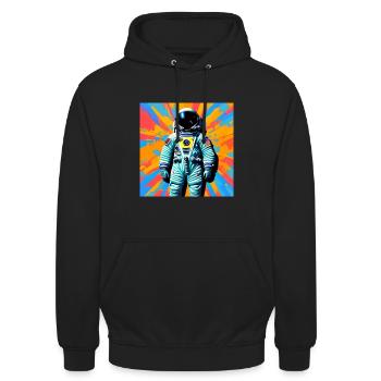 Astronauta elegante - Felpa con cappuccio unisex - nero - Fronte - Alina (178cm) & Michal (187cm)