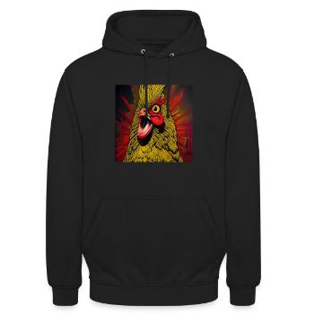Rooster wake-up call - Unisex Hoodie - black - Front - Alina (178cm) & Michal (187cm)
