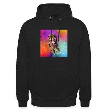 Lagotto Romagnolo Liebe - Unisex Hoodie - Schwarz - Vorne - Alina (178cm) & Michal (187cm)