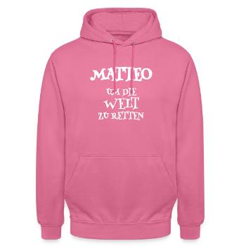 Matteo - Unisex Hoodie - pink - Front - Alina (178cm) & Michal (187cm)