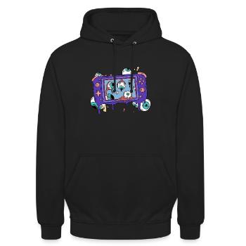 ZOMBIE SPIELEKONSOLE GAME CONTROLLER - Unisex Hoodie - Schwarz - Vorne - Alina (178cm) & Michal (187cm)
