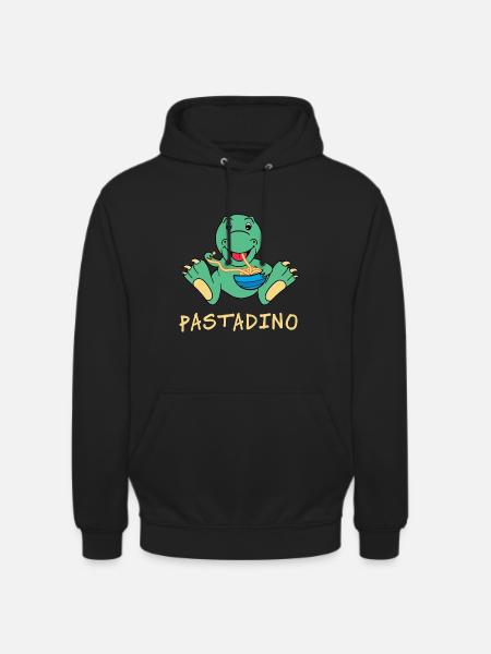 Pastadino Funny Dinosaur with Pasta - Unisex Hoodie - black