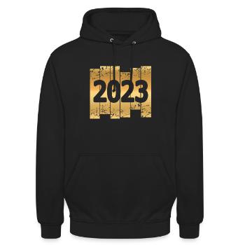 2023 - Unisex Hoodie - Schwarz - Vorne - Alina (178cm) & Michal (187cm)