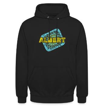 Albert als Freizeit - Unisex Hoodie - Schwarz - Vorne - Alina (178cm) & Michal (187cm)