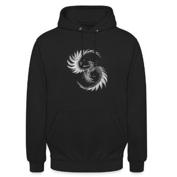 Phoenix de ses cendres - Sweat-shirt à capuche unisexe - noir - Devant - Alina (178cm) & Michal (187cm)