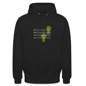 My Matcha Buddy - Unisex Hoodie - black - Front - Alina (178cm) & Michal (187cm)