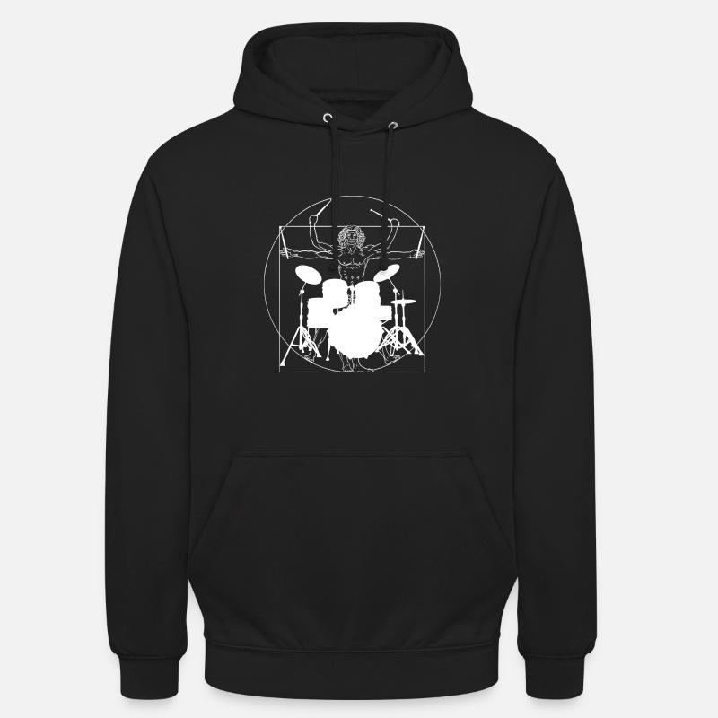 Drummer Vitruvian Man Drumsticks - Sweat-shirt à capuche unisexe - noir
