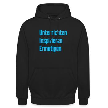 Unterrichten Inspirieren Ermutigen - Unisex Hoodie - Schwarz - Vorne - Alina (178cm) & Michal (187cm)