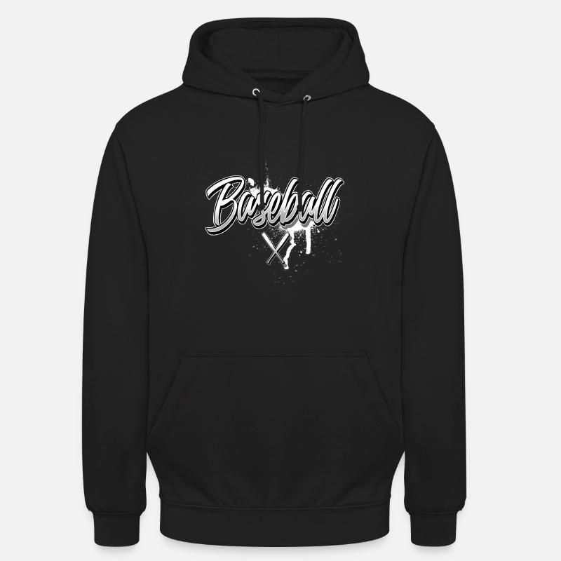 Lettrage de baseball - Sweat-shirt à capuche unisexe - noir