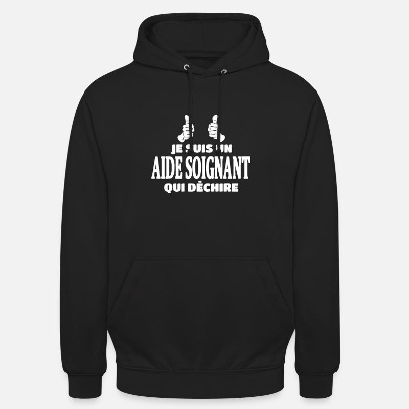 Aide-soignant - Sweat-shirt à capuche unisexe - noir