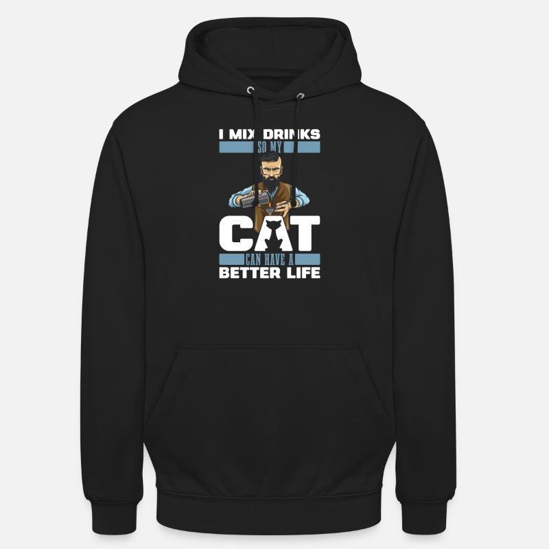 Barkeeper Bartender Katze - Unisex Hoodie - Schwarz
