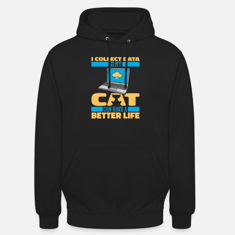 Data Science Data Analyst Katze - Unisex Hoodie - Schwarz
