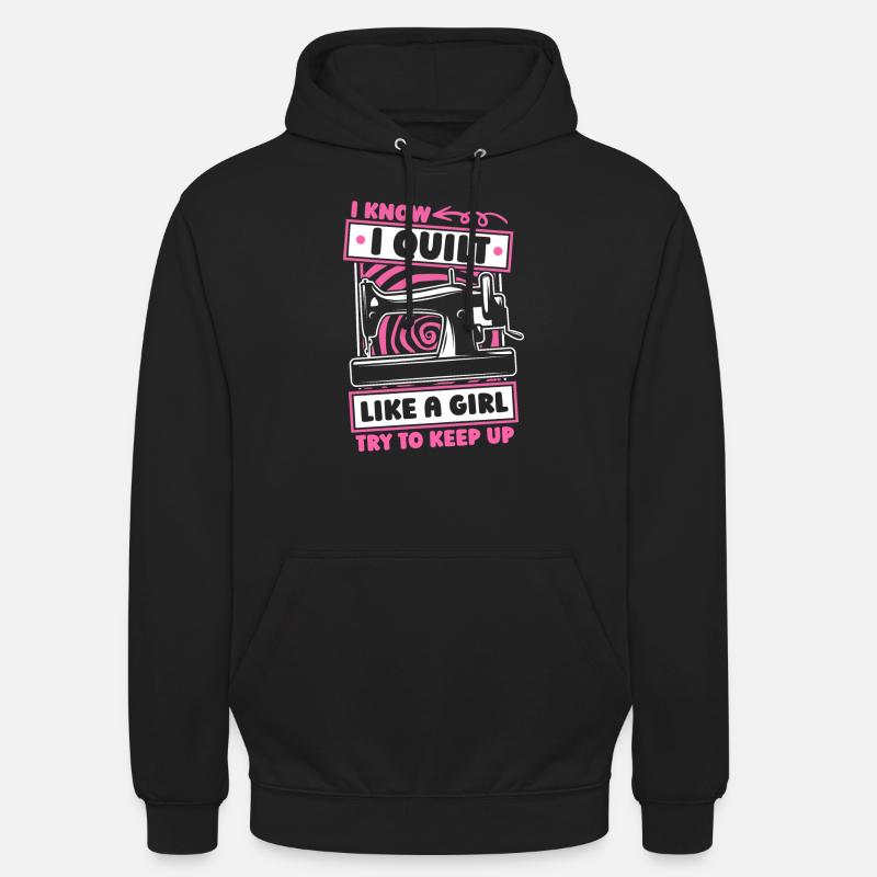 Quilting Filles - Sweat-shirt à capuche unisexe - noir