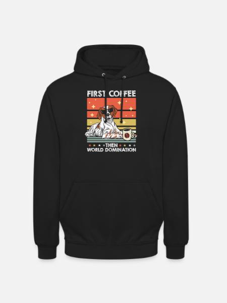 Brittany Spaniel Coffee Glasses - Unisex Hoodie - black