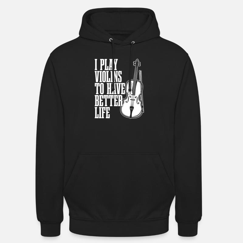 Violon Vie de violon - Sweat-shirt à capuche unisexe - noir
