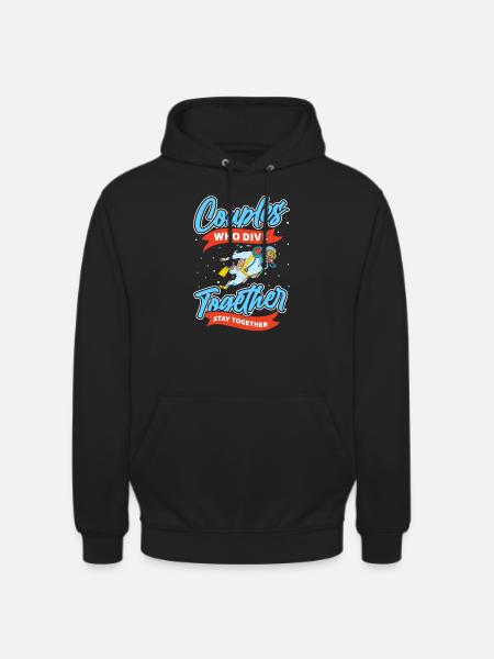 Diving Diver Couple - Unisex Hoodie - black