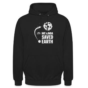 Espace Espace Terre Redirection astroïde - Sweat-shirt à capuche unisexe - noir - Devant - Alina (178cm) & Michal (187cm)