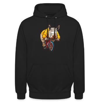 Rhino Rhino Bike - Unisex Hoodie - black - Front - Alina (178cm) & Michal (187cm)