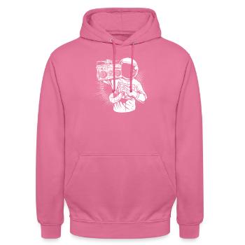 Ghettoblaster Astronaut - Unisex Hoodie - Pink - Vorne - Alina (178cm) & Michal (187cm)