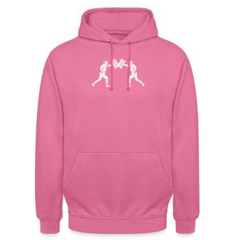 Fechten Fechter Zaun - Unisex Hoodie - Pink - Vorne - Alina (178cm) & Michal (187cm)