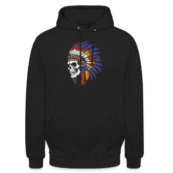 Indigenous Skull and Crossbones - Unisex Hoodie - black - Front - Alina (178cm) & Michal (187cm)