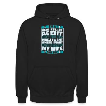 Immobilienmakler - Unisex Hoodie - Schwarz - Vorne - Alina (178cm) & Michal (187cm)