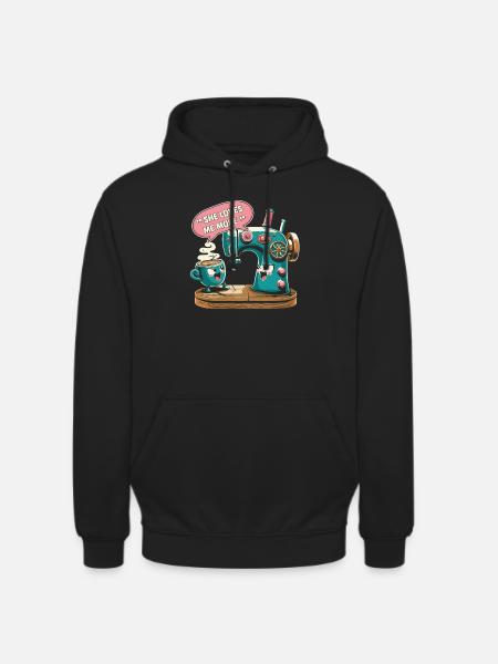 Sewing Machine Caffeine Coffee Sewing - Unisex Hoodie - black