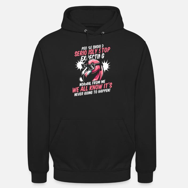 Flamant - Sweat-shirt à capuche unisexe - noir