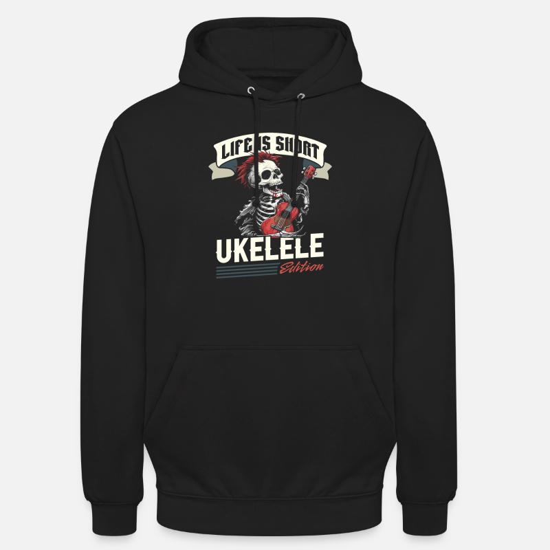 Ukulélé - Sweat-shirt à capuche unisexe - noir