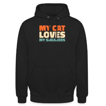 Sneakers Cat Sneakers - Unisex Hoodie - black - Front - Alina (178cm) & Michal (187cm)