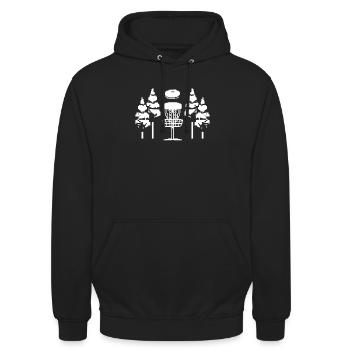 Frisbee Golf Disc Golf 8 Bit - Unisex Hoodie - black - Front - Alina (178cm) & Michal (187cm)