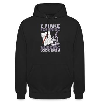 Infirmière médico-légale - Sweat-shirt à capuche unisexe - noir - Devant - Alina (178cm) & Michal (187cm)