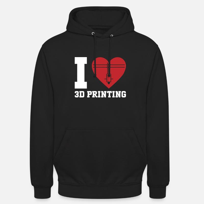 Imprimante 3D Impression 3D - Sweat-shirt à capuche unisexe - noir