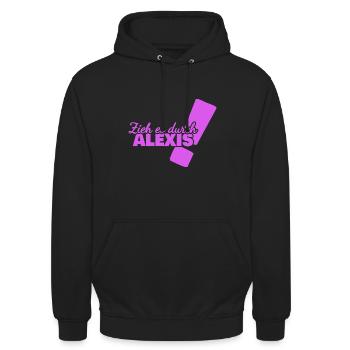 Aufgeben Alexis - Unisex Hoodie - Schwarz - Vorne - Alina (178cm) & Michal (187cm)