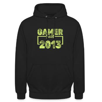 2013 - Unisex Hoodie - Schwarz - Vorne - Alina (178cm) & Michal (187cm)