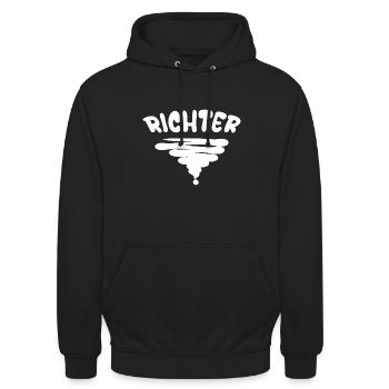 Geschenk für Richter - Unisex Hoodie - Schwarz - Vorne - Alina (178cm) & Michal (187cm)