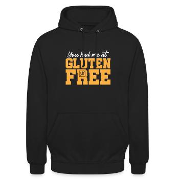 Sans gluten Intolérance au gluten - Sweat-shirt à capuche unisexe - noir - Devant - Alina (178cm) & Michal (187cm)