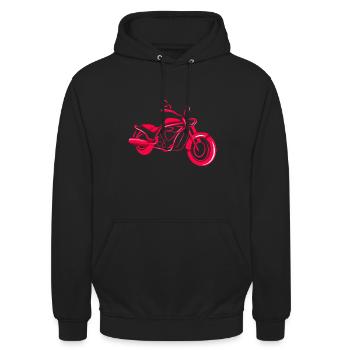 Motorbike Minimalist - Unisex Hoodie - black - Front - Alina (178cm) & Michal (187cm)