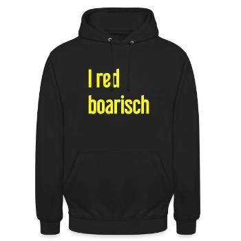 I red boarisch - Unisex Hoodie - Schwarz - Vorne - Alina (178cm) & Michal (187cm)