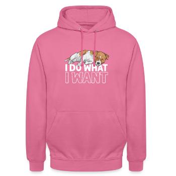 Jack Russell Terrier - Sweat-shirt à capuche unisexe - rose - Devant - Alina (178cm) & Michal (187cm)
