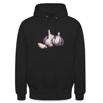 Garlic Gift Gift Idea Funny - Unisex Hoodie - black - Front - Alina (178cm) & Michal (187cm)
