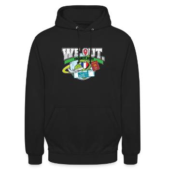 Nous voyageons en France en famille - Sweat-shirt à capuche unisexe - noir - Devant - Alina (178cm) & Michal (187cm)